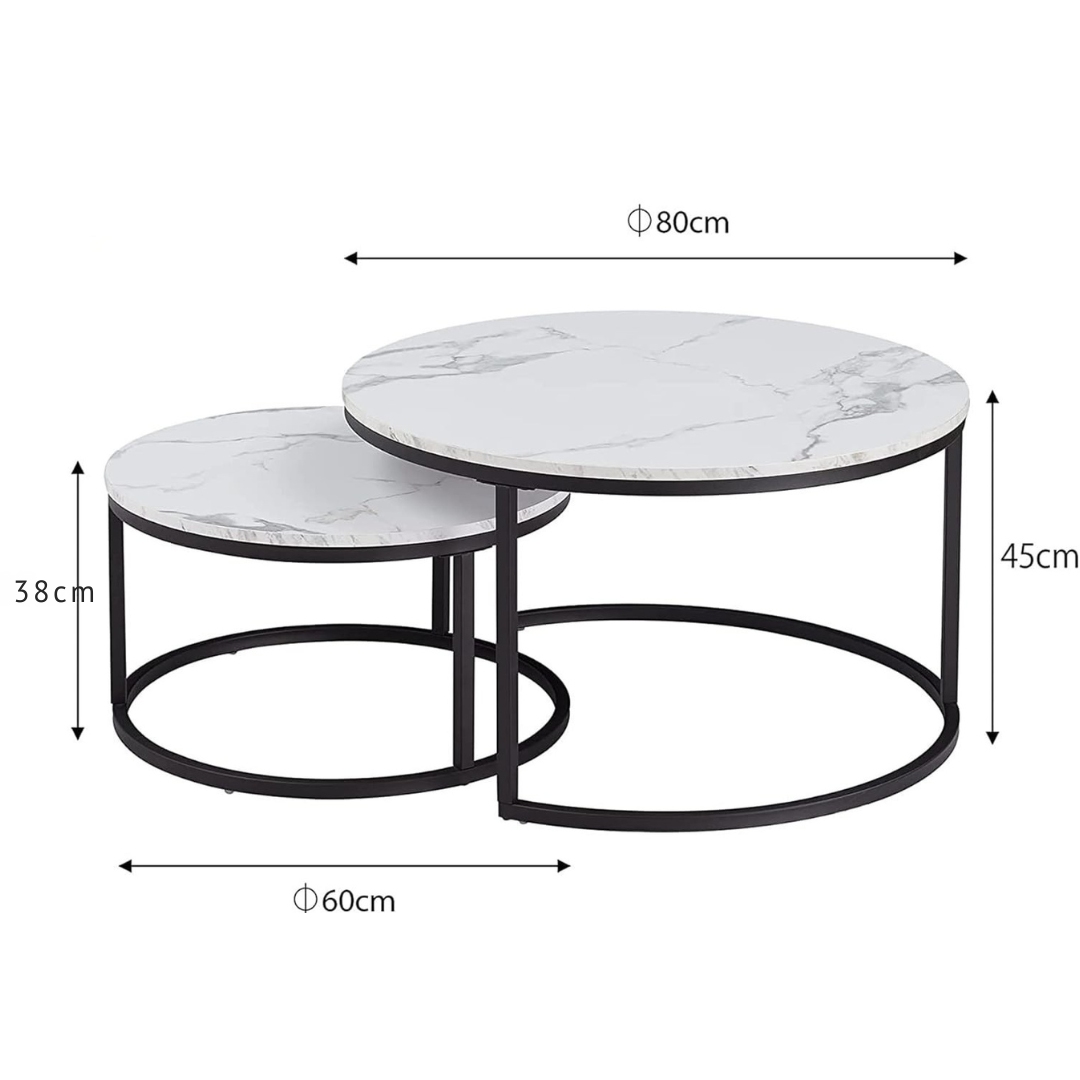 Tavoline Mesi me 2 Pjese  80x45cm 60x38cm