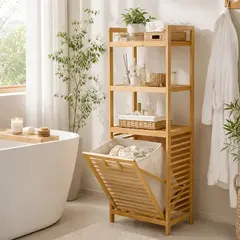 Raft Organizues Bambuje me Kosh Rrobash 119x50x30cm - ShikoCmimin