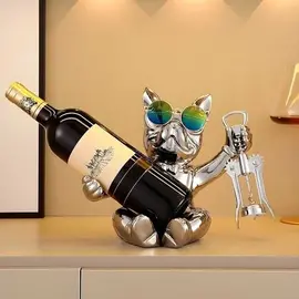 Mbajtese Shishes Dekoruese French Bullgod Gold Statue