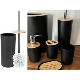 Set Aksesoresh Tualeti Akrilik me Kapak Bambu - ShikoCmimin