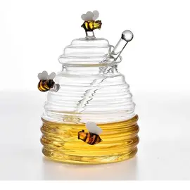 Mbajtese Mjalti Qelq me Luge 500ml - ShikoCmimin