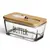 Mbajtese Gjalpi prej Qelqi me Kapak Dru dhe Thike 500ml 16.5x9.5x8.5 - ShikoCmimin