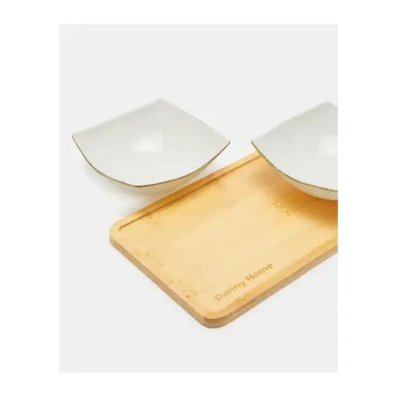 Set Servirje per Snack x2 me Mbajtese Druri - ShikoCmimin