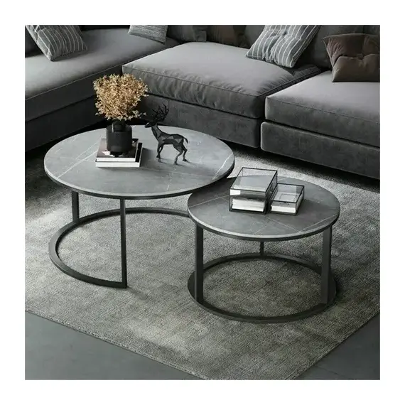 Tavoline Mesi me 2 Pjese Gray 80x45cm 60x35cm