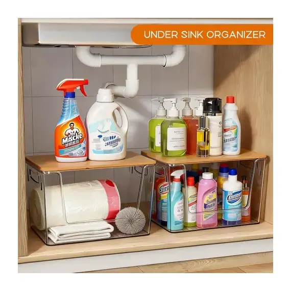 Kuti Organizuese Plastike me Kapak Druri 29x18x18.5cm - ShikoCmimin