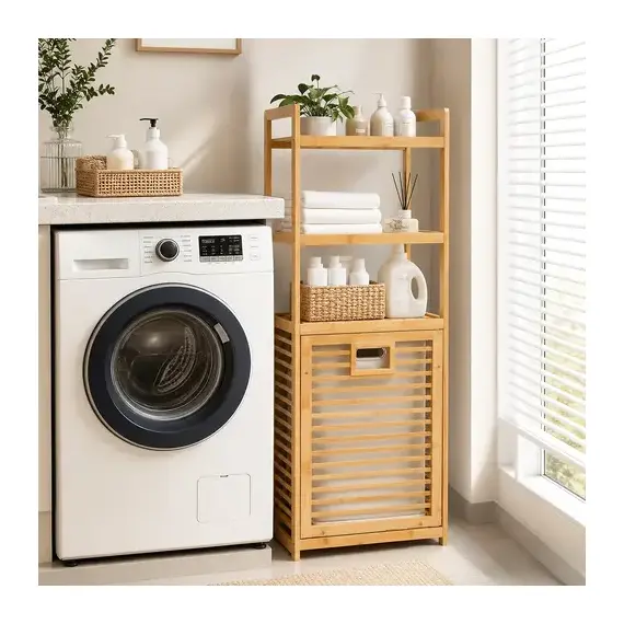 Raft Organizues Bambuje me Kosh Rrobash 119x50x30cm - ShikoCmimin