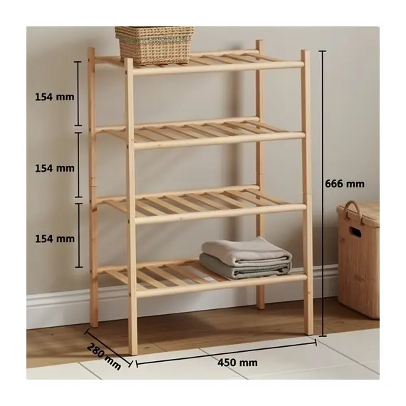 Raft Organizues Bambuje per Koridor 66x45x28cm - ShikoCmimin
