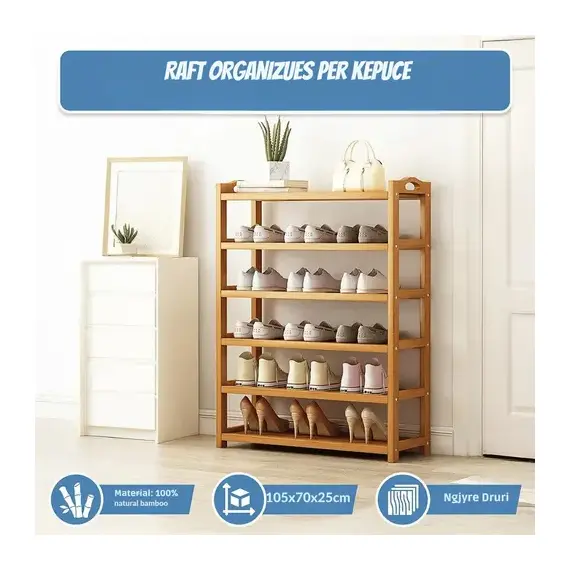 Raft Organizues per Kepuce prej Druri Bambuje 105x70x25cm - ShikoCmimin