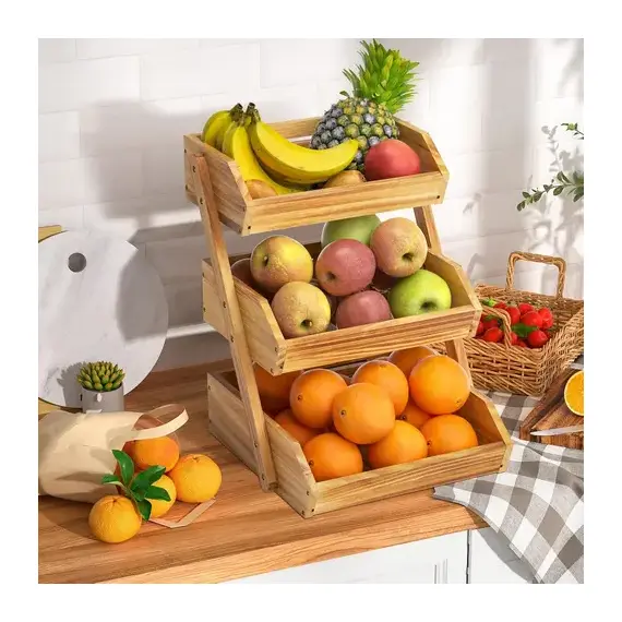 Shporte Druri me 3 Kate per Fruta Perime